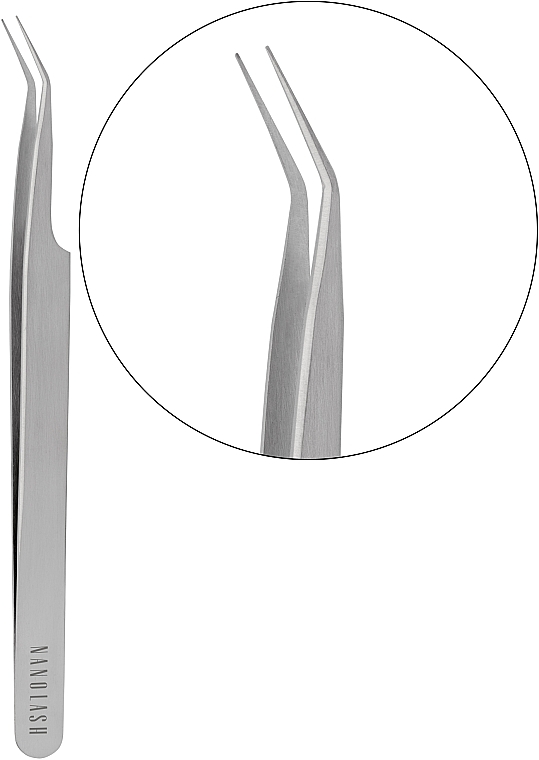 False Eyelash Tweezers, curved - Nanolash Curved Eyelash Tweezers — photo N1