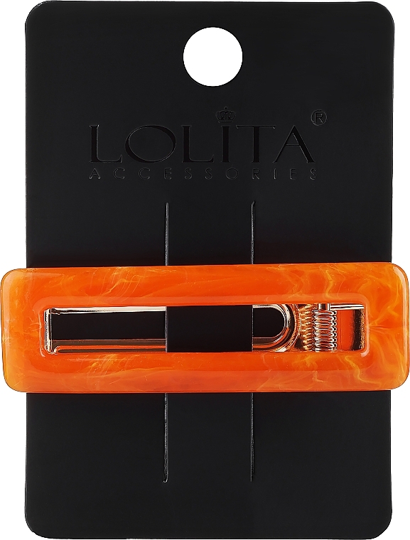 Rectangular Hair Clip, orange - Lolita Accessories — photo N1