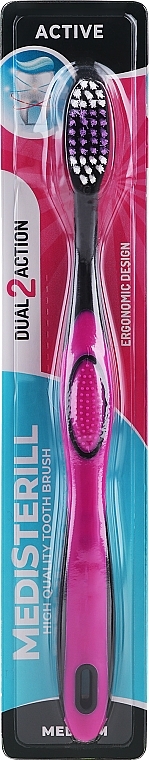 Medium Toothbrush, pink-black - Medisterill Active Medium (without cap) — photo N1