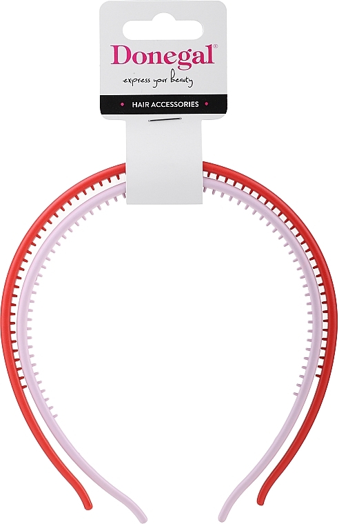 Hair Hoop, 2 pcs, pink + red - Donegal FA-5603 — photo N1