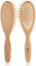 Wooden Massage Hair Brush 01921, oval - Eurostil Oval Brush Grande — photo N3
