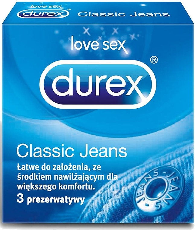 Condoms, 3 pcs - Durex Classic Jeans — photo N1