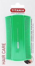 Fragrances, Perfumes, Cosmetics Double-Sided Comb, 10 cm, light green - Titania Universal Comb