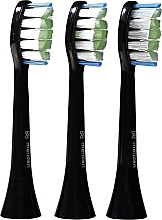 Toothbrush Heads, 3 pcs, black - Meriden Sonic DailyCare Family Black — photo N1