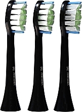 Fragrances, Perfumes, Cosmetics Toothbrush Heads, 3 pcs, black - Meriden Sonic DailyCare Family Black