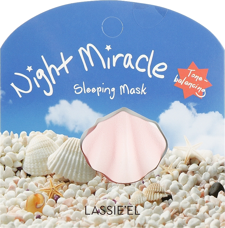 Night Capsule Face Mask with Pearl Powder - Lassie'el Night Miracle Pearl Shell Mask — photo N1
