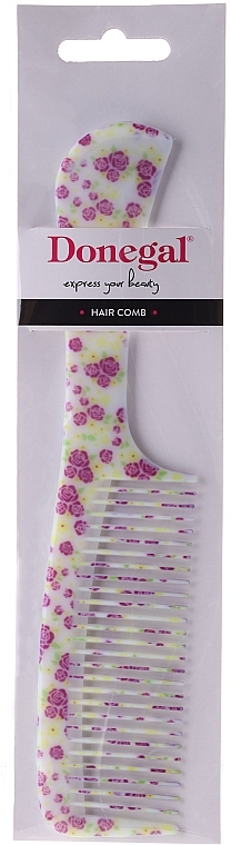 Hair Comb 21,6 cm, 9811, multicolored in flowers - Donegal Floral Hair Comb — photo N1