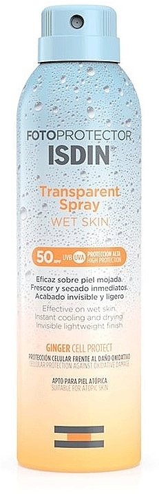 Sunscreen Spray - Isdin Fotoprotector Transparent Spray Wet Skin SPF 50+ — photo N1