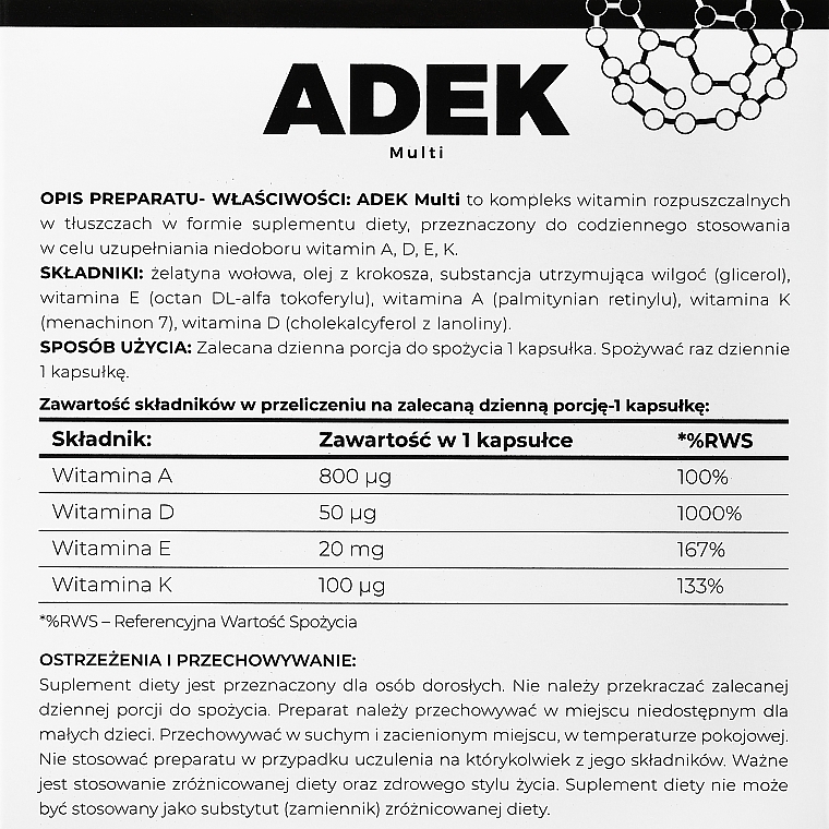 Dietary Supplement "ADEK Multi", capsules - Laborell — photo N2