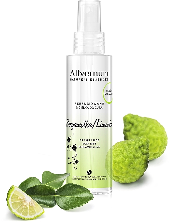 Scented Body Spray "Bergamot Lime" - Allverne Nature's Essences Body Mist — photo N1