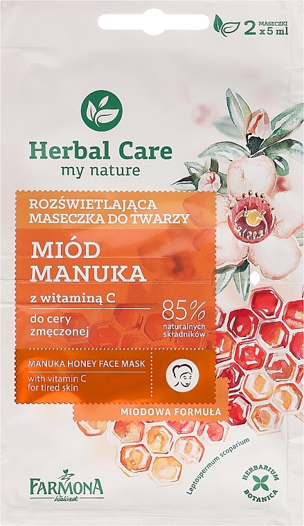Facial Mask "Honey and Vitamin C" - Farmona Herbal Care Manuka Honey Face Mask — photo N1