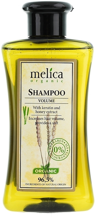 Keratin and Honey Extract Shampoo "Volume" - Melica Organic Volume Shampoo — photo N1