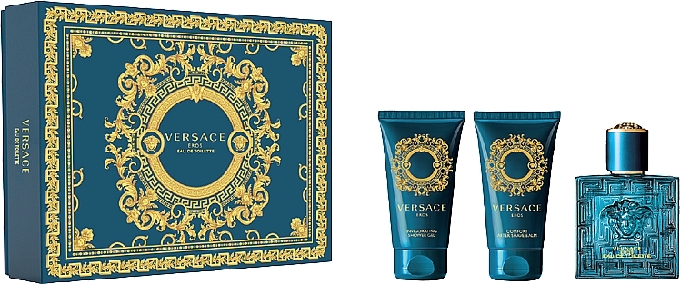 Versace Eros - Set (edt/50ml + sh/gel/50ml + ash/balm/50ml) — photo N1