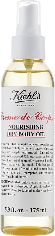 Body Oil - Kiehl`s Creme de Corps Nourishing Dry Body Oil — photo N3