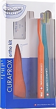 Set, option 30 (orange, orange, blue) - Curaprox Ortho Kit (brush/1pcs + brushes 07,14,18/3pcs + UHS/1pcs + orthod/wax/1pcs + box) — photo N4