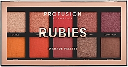 Eyeshadow Palette - Profusion Cosmetics Rubies 10 Shades Eyeshadow Palette — photo N2