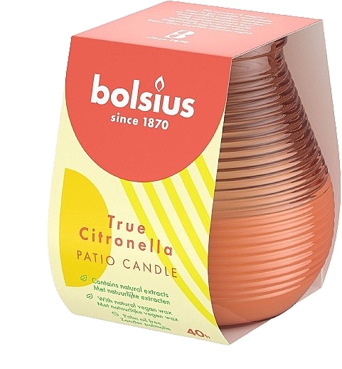 ガーデンキャンドル 、40H 、コーラル - Bolsius True Citronella — photo N2