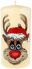 Fragrances, Perfumes, Cosmetics Decorative Candle "Rudolf", creamy, 7x10 cm - Artman Christmas Candle Rudolf