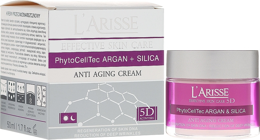 Argan Stem Cells and Silica Anti-Wrinkle Cream 70+ - Ava Laboratorium L'Arisse 5D Anti-Wrinkle Cream Stem Cells & Silica — photo N1