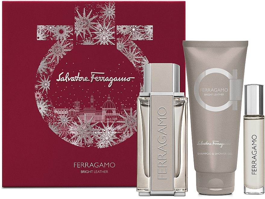 Salvatore Ferragamo Ferragamo Bright Leather - Set (edt/100ml + sh/gel/100ml + edt/10ml) — photo N1