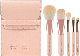 Fragrances, Perfumes, Cosmetics Makeup Brush Set, pink - Holika Holika Nudrop Mini Brush Set