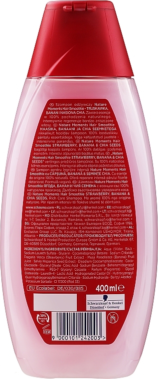 Strawberry, Banana & Chia Seed Smoothie Shampoo for Extra Damaged Hair - Schauma Nature Moments Shampoo — photo N2