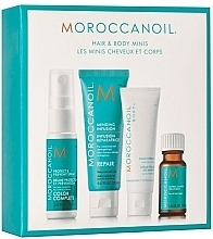 Fragrances, Perfumes, Cosmetics Set - Moroccanoil Hair & Body Minis Set (spray/20ml + ser/20ml + h/cr/20ml + oil/10ml)