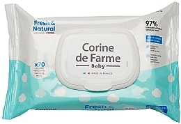 Fragrances, Perfumes, Cosmetics Baby Wipes, 70 pcs - Corine de Farme Baby Bio Fresh And Natural