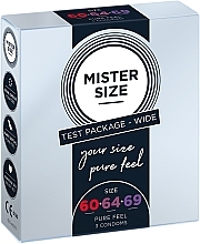 Fragrances, Perfumes, Cosmetics Latex Condoms, size 60-64-69, 3 pcs - Mister Size Test Package Wide Pure Fell Condoms
