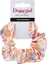 Fragrances, Perfumes, Cosmetics Hair Tie, FA-5608, peach with butterflies - Donegal