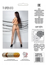 Erotic Tights with Cutout 'Tiopen' 010, 20 Den, beige - Passion — photo N2