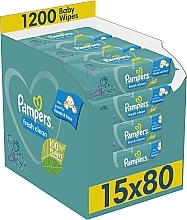Fragrances, Perfumes, Cosmetics Kids Wet Wipes, 15x80 pcs. - Pampers Fresh Clean