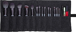 Makeup Brush Set, 15 pcs - Eigshow Beauty Eigshow Makeup Brush Kit In Gift Box Agate Grey — photo N2