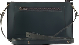 Fragrances, Perfumes, Cosmetics Leather Clutch with a Long Strap, green - Bermud