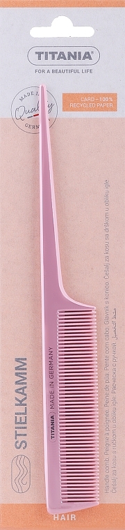 Comb with Plastic Handle 20.5cm, light pink - Titania — photo N1