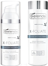 Fragrances, Perfumes, Cosmetics Set - Bielenda Professional X-Foliate (cr/50ml + toner/200ml)