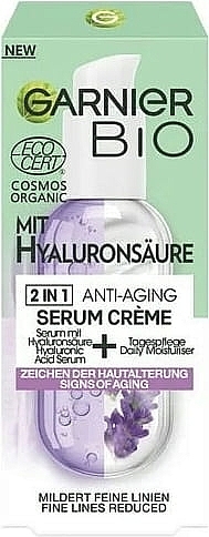 Anti-Aging Face Cream-Serum with Hyaluronic Acid - Garnier Bio 2in1 Anti-Age Serum Cream With Hyaluronic Acid — photo N4