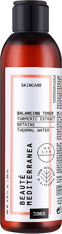 Turmeric Face Toner - Beaute Mediterranea Balancing Toner — photo N1