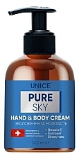 Fragrances, Perfumes, Cosmetics Moisturizing Hand and Body Cream - Unice Pure Sky