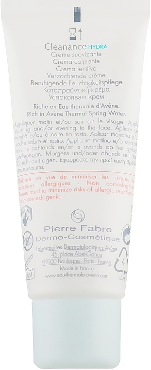Soothing Anti-Acne Cream for Problem Skin - Avene Cleance Hydra Soothing Cream — photo N2