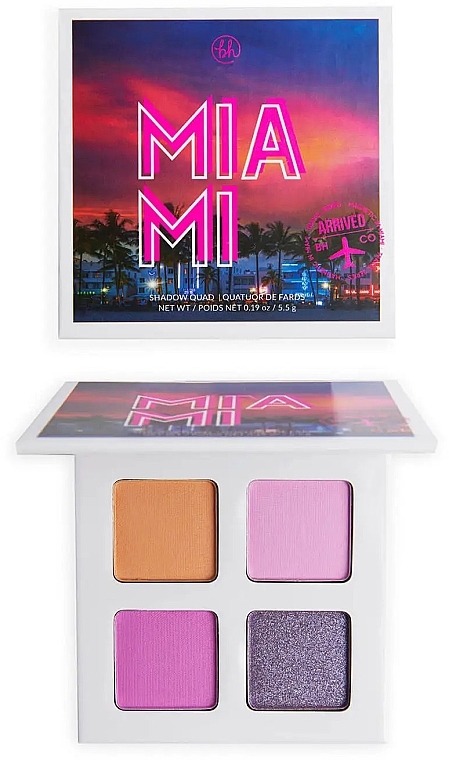Eyeshadow Palette - BH Cosmetics Magnetic In Miami Shadow Quad — photo N1