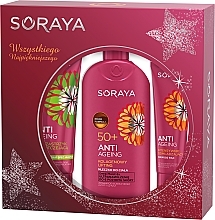 Fragrances, Perfumes, Cosmetics Set - Soraya Anti Agein 50+ (milk/250ml + cr/hand 75 ml + ser/75ml)