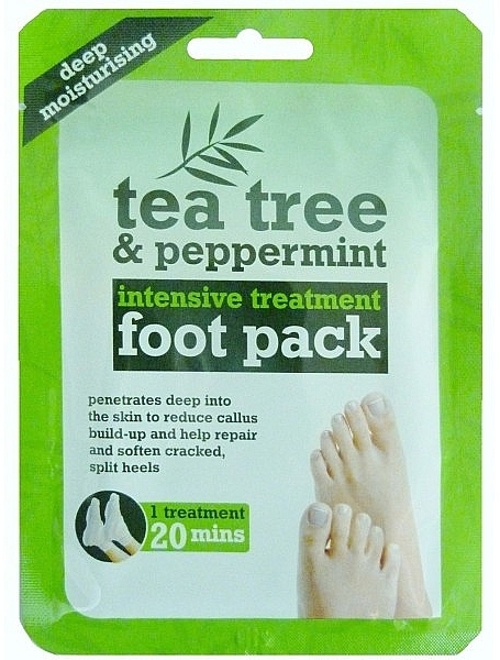 Foot Socks Mask - Xpel Marketing Ltd Tea Tree & Peppermint Deep Moisturising Foot Pack  — photo N1