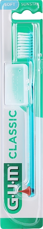 Toothbrush Classic 409, soft, turquoise - G.U.M Soft Compact Toothbrush — photo N1