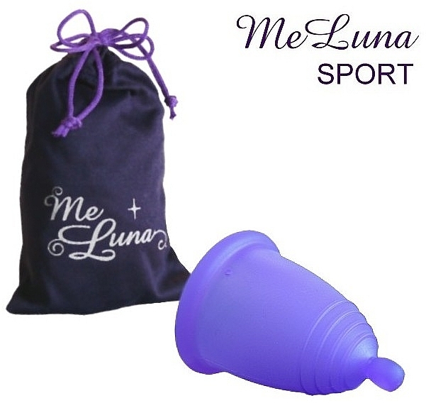 Menstrual Cup with Ball, size S, dark purple - MeLuna Sport Menstrual Cup Ball — photo N1