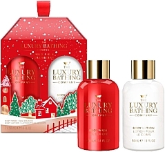 Fragrances, Perfumes, Cosmetics Bundle - Grace Cole The Luxury Bathing Winter Wonderland Wild Fig & Cranberry Body Glow Duo (b/wash/50ml + b/lot/50ml)