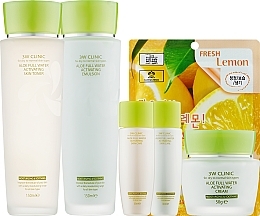 Set - 3W Clinic Aloe Full Water Activating Skin 3 Kit Set (f/cream/50ml + emulsion/150ml + emulsion/30ml + f/toner/150ml + toner/30ml) — photo N1