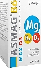 Fragrances, Perfumes, Cosmetics Asmag B6 Max D3 Dietary Supplement, 50 Tabs - Farmapol