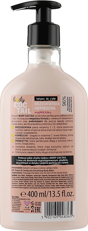 Body Balm "Peach & Tea Mushroom" - Bielenda Coctail Body Balsam Peach Kombucha — photo N5