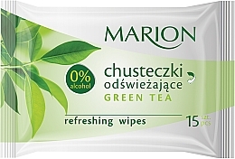 Fragrances, Perfumes, Cosmetics Refreshing Wipes ‘Green Tea’, 15 pcs - Marion